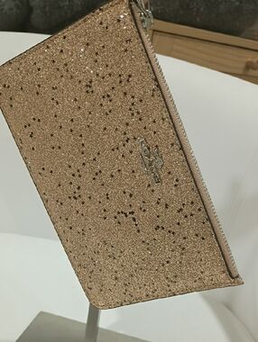 Coach Rose Gold Glitter Star Zip Wristlet *NWOT*